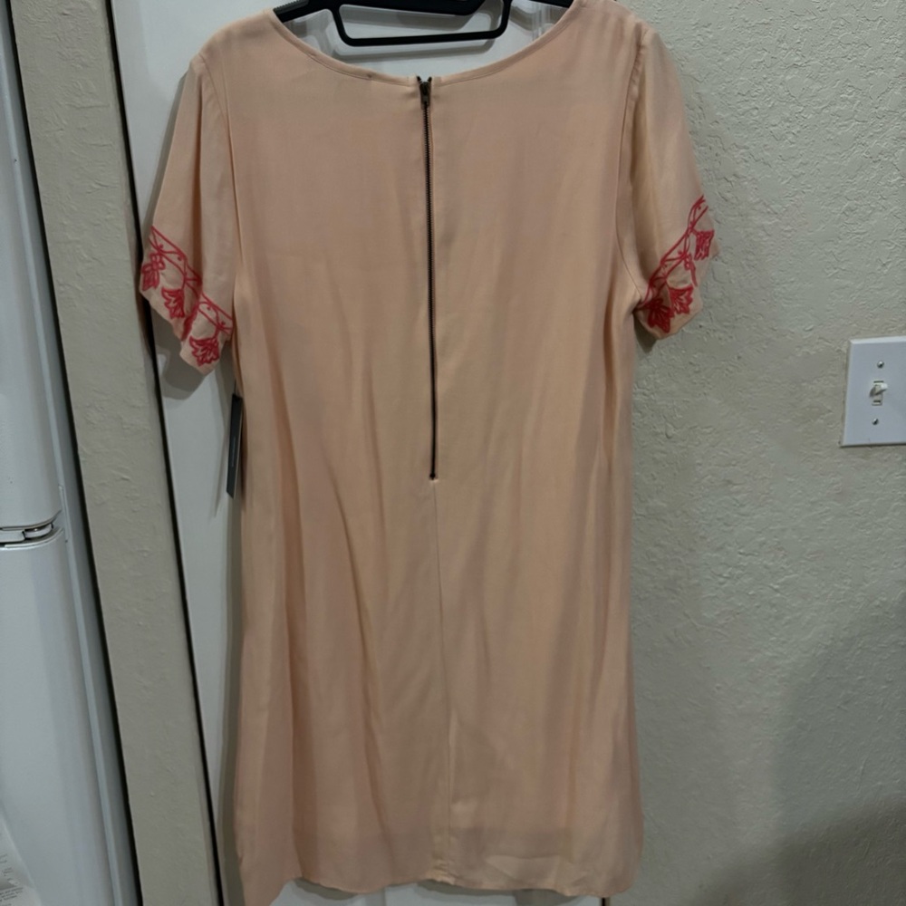 Lulu’s Tale to Tell Light Coral and Pink Embroidered Shift Dress - Picture 6 of 8